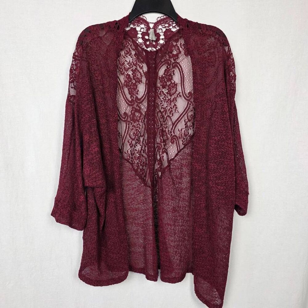 Vanity Lace Open Cardigan Women 2XL